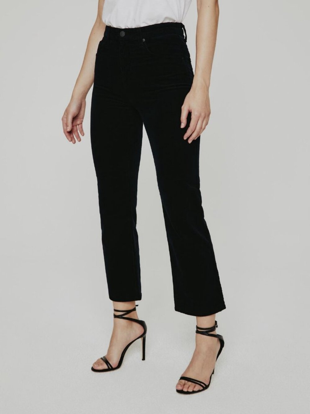 AG Adriano Goldschmied Women's Black Straight Fit Rhett Crop Jeans Size 25